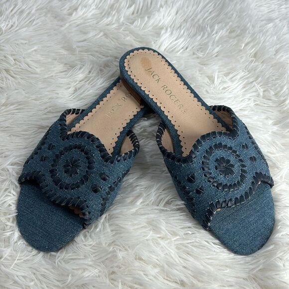 Jack Rogers Thompson Slide Denim - Picture 3 of 10